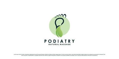 Podiatry logo design template with unique concept and creative element Premium Vector