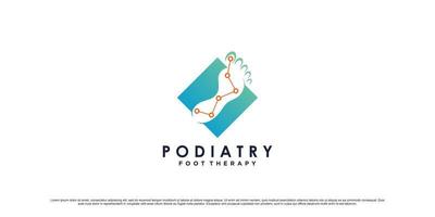 Podiatry logo design template with unique concept and creative element Premium Vector