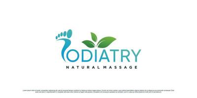 Podiatry logo design template with unique concept and creative element Premium Vector