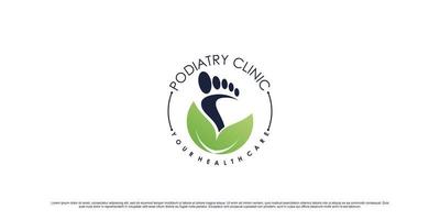 Podiatry clinic logo design for massage and spa with creative element Premium Vector