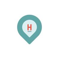 icono de hospital gps vector