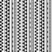 Vector ethnic seamless pattern in maori tattoo style. Geometric border with decorative ethnic elements. Horizontal pattern. Design for home decor, wrapping paper, fabric, carpet, textile, cover