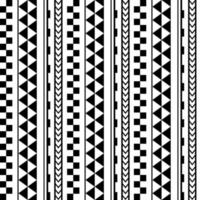 Vector ethnic seamless pattern in maori tattoo style. Geometric border with decorative ethnic elements. Horizontal pattern. Design for home decor, wrapping paper, fabric, carpet, textile, cover