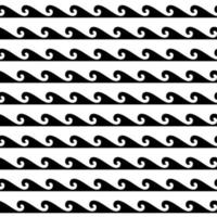 Black and white seamless wave pattern, line wave ornament in maori tattoo style for fabric, textile, wallpaper. Japan style ornament. vector