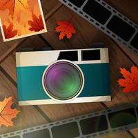 Photography Day with Realistic Camera Concept vector