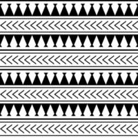 vector patrón étnico sin costuras en estilo de tatuaje maorí. borde geométrico con elementos étnicos decorativos. patrón horizontal diseño para la decoración del hogar, papel para envolver, tela, alfombra, textil, cubierta