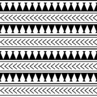 Vector ethnic seamless pattern in maori tattoo style. Geometric border with decorative ethnic elements. Horizontal pattern. Design for home decor, wrapping paper, fabric, carpet, textile, cover