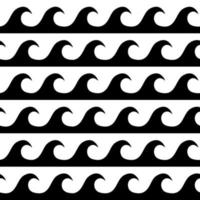 Black and white seamless wave pattern, line wave ornament in maori tattoo style for fabric, textile, wallpaper. Japan style ornament. vector