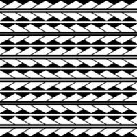 Vector ethnic seamless pattern in maori tattoo style. Geometric border with decorative ethnic elements. Horizontal pattern. Design for home decor, wrapping paper, fabric, carpet, textile, cover