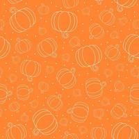 Orange and white pumpkin seamless pattern. Halloween background vector