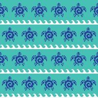 Seamless pattern with sea turtles. Marine life. Maori pattern. Stylish background. vector