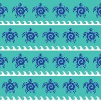 Seamless pattern with sea turtles. Marine life. Maori pattern. Stylish background. vector