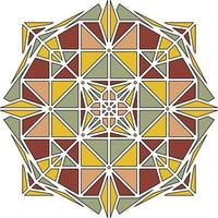 outline color geometric mandala element vector