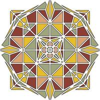 outline color geometric mandala element vector