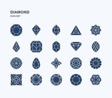 Diamonds and gems icon set vector