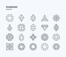 Diamonds and gems icon set vector