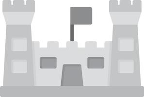 Sand Castle Flat Greyscale vector