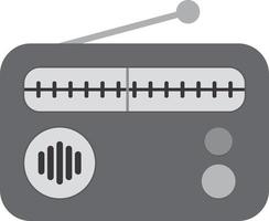 Radio Flat Greyscale vector