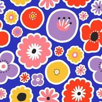 Beautiful Floral Vector Seamless Pattern. Botanical texture with different flowers.