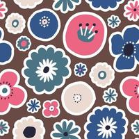 Beautiful Floral Vector Seamless Pattern. Botanical texture with different flowers.