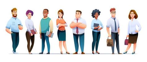 Set of business people cartoon characters