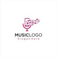 Mobile Phone Music Logo Design Element Stock Vector