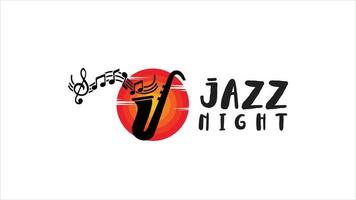 saxofón logo jazz música moderno profesional signo vector ilustración diseño