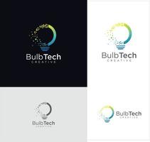 bulb tech logo icon lamp idea creative innovation energy vector