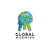 Climate Change Design With Earth Planet With Global Warming logo Vector template
