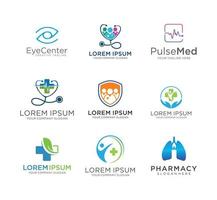 Vector set of medical logo healthcare design template