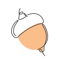 Vector Hand Drawn Sketch Illustration - Single Acorn