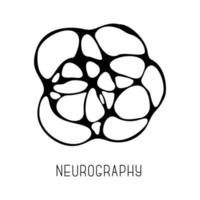 Neurography graphic illustration. Vector psychology line art. Abstract sketch theory
