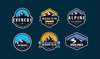 Set Of Mountain Logo Adventure Badges Banners Emblem For camping exloration