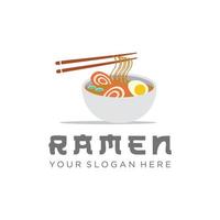 Japanese restaurant logo food icon design flat illustration vector