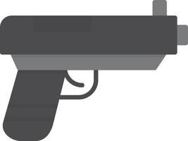 Pistol Flat Greyscale vector