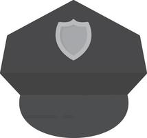gorra de policia plana en escala de grises vector