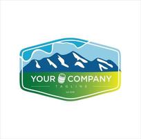 Landscape Mountain View Logo design vector climbing emblem badge symbol