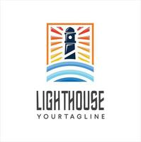 Lighthouse logo design template isolated Vector