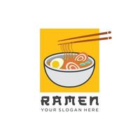 Japanese restaurant logo food icon design flat illustration vector
