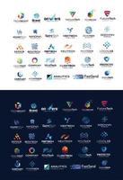 Big Set of modern tech logo digital technology design template Illustration vector