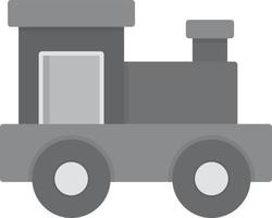 tren de juguete plano en escala de grises vector