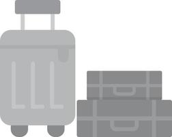 equipaje plano en escala de grises vector