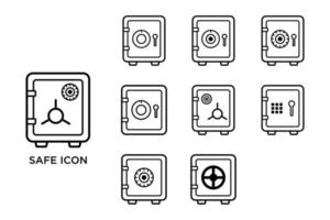 safe icon vector set design template