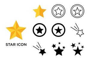 plantilla de diseño de conjunto de vectores de iconos de estrella