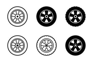 plantilla de diseño de conjunto de vectores de iconos de neumáticos