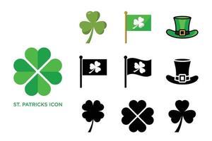 st. patrick icon vector set design template