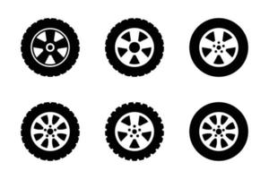 plantilla de diseño de conjunto de vectores de iconos de neumáticos