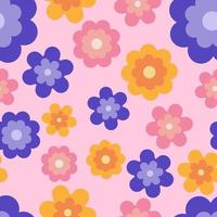 Illustration of flowers seamless pattern. vector