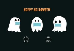 concepto de feliz halloween y nueva normalidad vector