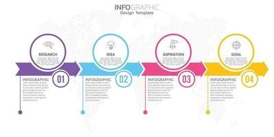 Infographic 4 steps elements for content, diagram, flowchart, steps, parts, timeline, workflow, chart. vector